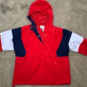 Red Colorblock Windbreaker